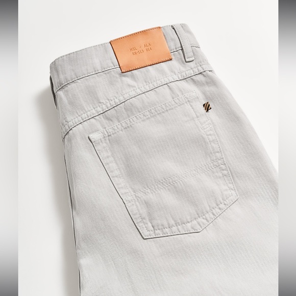 Billy Reid Cotton Linen 5 Pocket Pant in Quarry - Picture 9 of 14